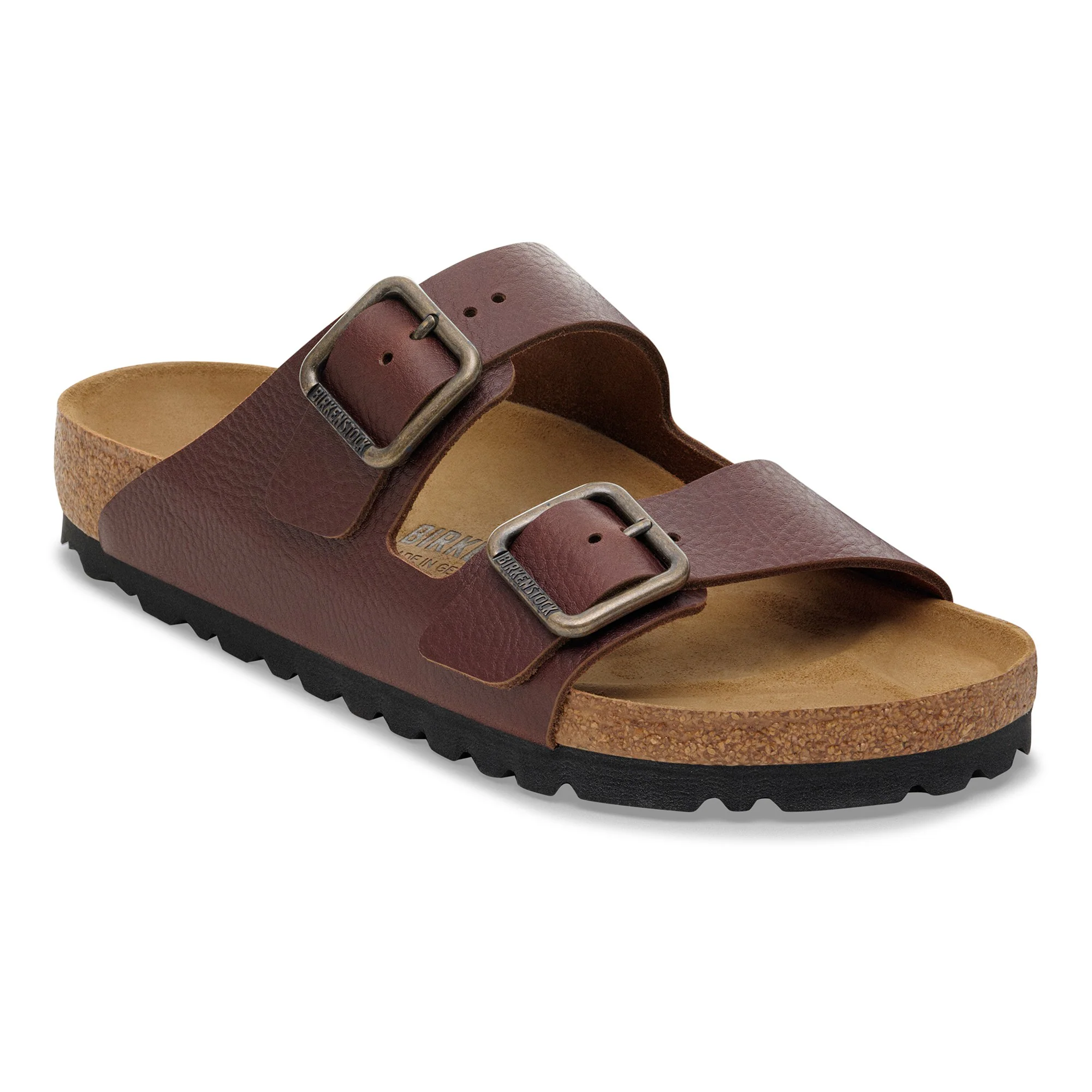 Step Briks Leather Slide- Brown