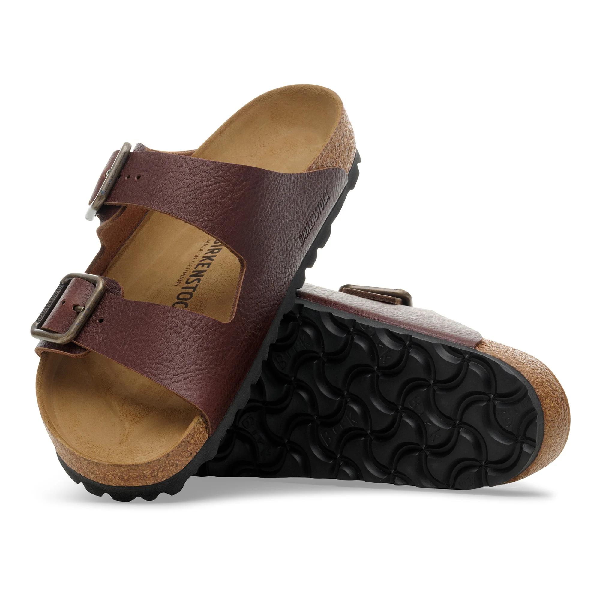 Step Briks Leather Slide- Brown - Image 2